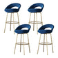 Contemporary Armless Backrest Counter Stool Iron Bar Stool with Cushion and Footrest