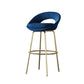Contemporary Armless Backrest Counter Stool Iron Bar Stool with Cushion and Footrest