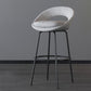 Contemporary Armless Backrest Counter Stool Iron Bar Stool with Cushion and Footrest