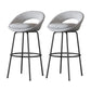 Contemporary Armless Backrest Counter Stool Iron Bar Stool with Cushion and Footrest