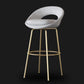 Contemporary Armless Backrest Counter Stool Iron Bar Stool with Cushion and Footrest