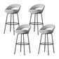 Contemporary Armless Backrest Counter Stool Iron Bar Stool with Cushion and Footrest