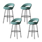 Contemporary Armless Backrest Counter Stool Iron Bar Stool with Cushion and Footrest
