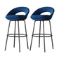 Contemporary Armless Backrest Counter Stool Iron Bar Stool with Cushion and Footrest