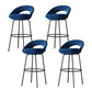 Contemporary Armless Backrest Counter Stool Iron Bar Stool with Cushion and Footrest