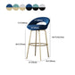Contemporary Armless Backrest Counter Stool Iron Bar Stool with Cushion and Footrest