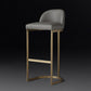 Glam Backrest Armless Counter Stool Iron Bar Stool with Pedal and Cushion