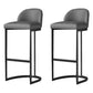 Glam Backrest Armless Counter Stool Iron Bar Stool with Pedal and Cushion