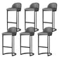 Glam Backrest Armless Counter Stool Iron Bar Stool with Pedal and Cushion