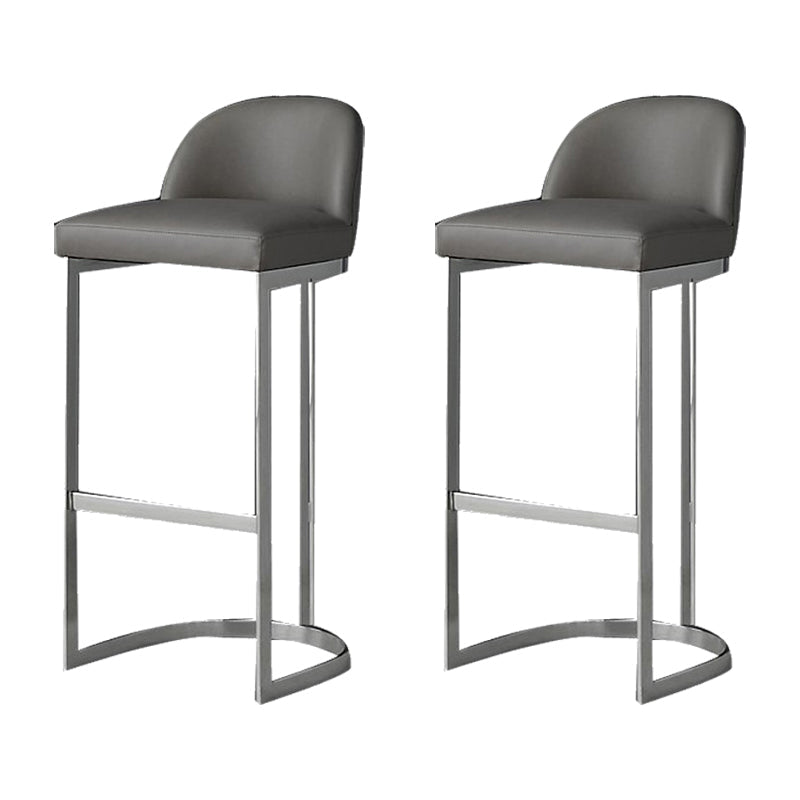 Glam Backrest Armless Counter Stool Iron Bar Stool with Pedal and Cushion