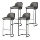 Glam Backrest Armless Counter Stool Iron Bar Stool with Pedal and Cushion