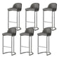 Glam Backrest Armless Counter Stool Iron Bar Stool with Pedal and Cushion