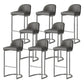 Glam Backrest Armless Counter Stool Iron Bar Stool with Pedal and Cushion