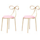 Round Leather and Metal Counter Stool Scandinavian Low Back Counter Bar Stool Pink 2 Piece Set Short Stool(18"H) Clearhalo 'Bar Furniture' 'Bar Stools' 'bar_stools' 'furn' 'furn_bar_stools' 'Furniture' 'Kitchen & Dining Furniture' 6077601