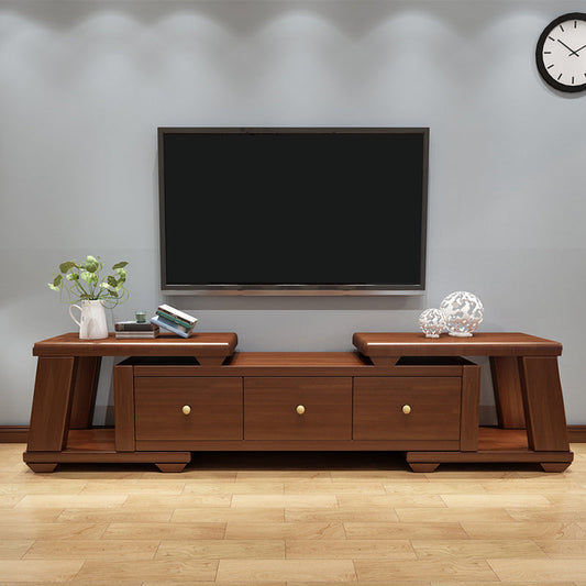 Modern Wood TV Stand Console Open Storage TV Media Stand for Living Room