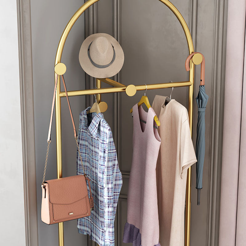 Glam Metallic Coat Rack Free Standing Double Shelves Coat Hanger for ...