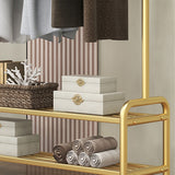 Splendido appendiabiti per rivestimento per mantello metallico con scaffali di stoccaggio