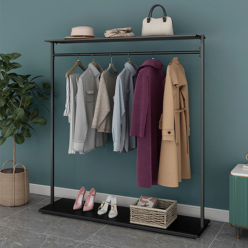Rack de manteau simple pure couleur métallique en manteau autoportant avec étagères avec étagères