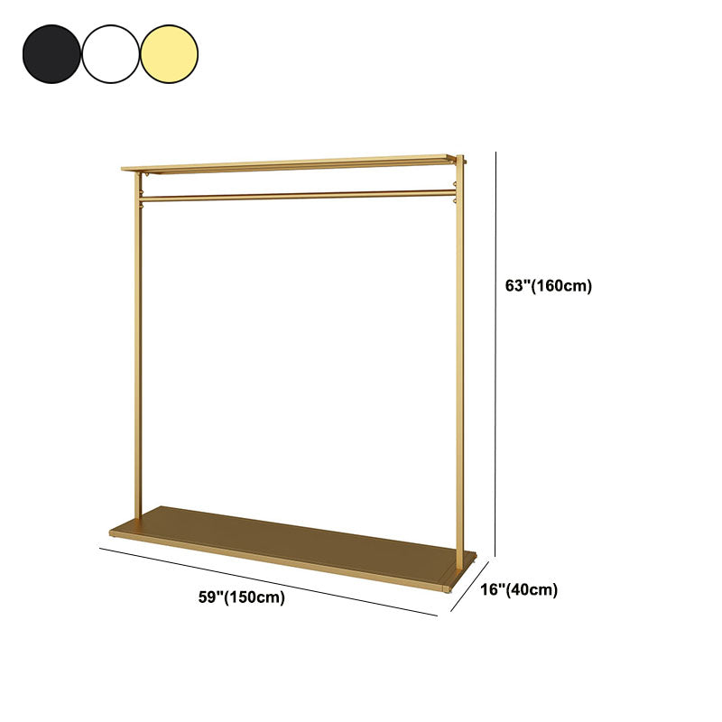 Rack de manteau simple pure couleur métallique en manteau autoportant avec étagères avec étagères