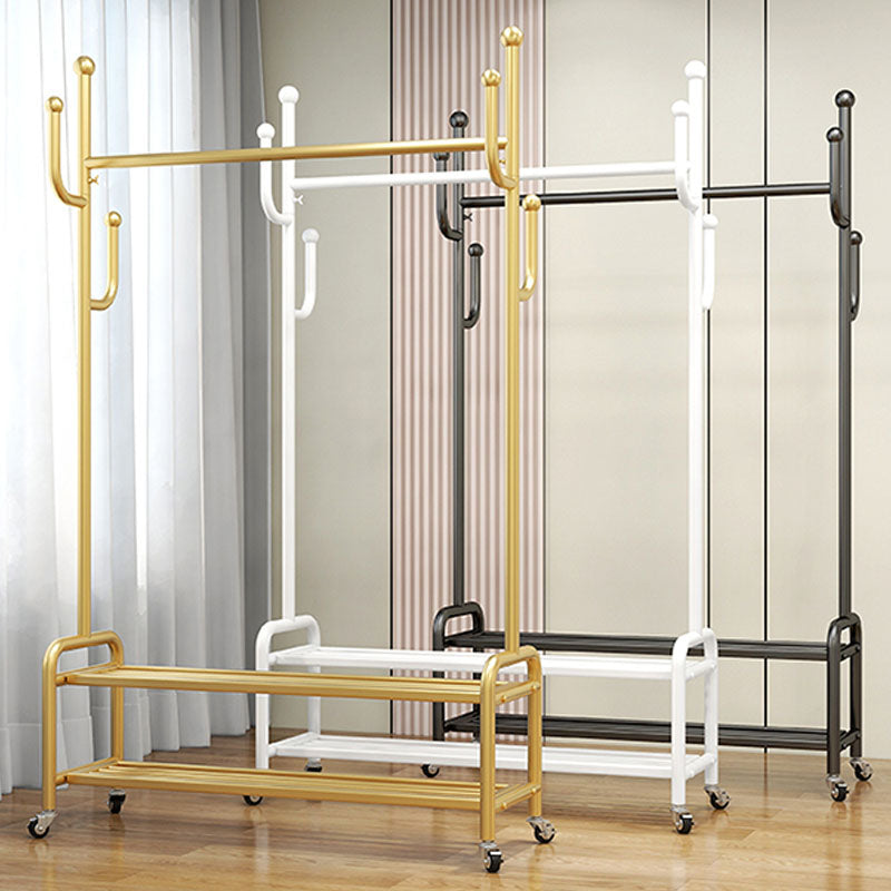 Modern Style Mobile Coat Rack Free Standing Hooks Design Metallic Coat Rack Clearhalo 'Entry & Mudroom Furniture' 'furn' 'furn_hall_tree_coat_racks' 'Furniture' 'Hall Trees & Coat Racks' 'hall_tree_coat_racks' 6083239