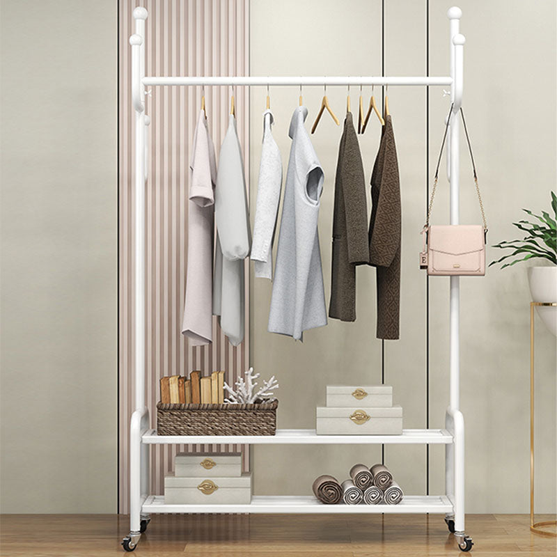 Modern Style Mobile Coat Rack Free Standing Hooks Design Metallic Coat Rack Clearhalo 'Entry & Mudroom Furniture' 'furn' 'furn_hall_tree_coat_racks' 'Furniture' 'Hall Trees & Coat Racks' 'hall_tree_coat_racks' 6083241