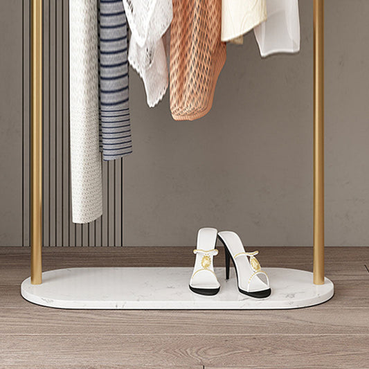 Moderne Style Coat Rack Metallic Free Standing Hooks Design Deck Rack mit Regalen