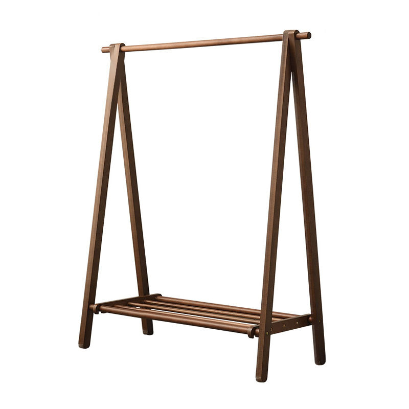 Rack de manteau de style moderne en bois massif en bois de manteau autoportant avec étagère