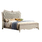84.65 inch Wide Victorian Bed Pine Wood Standard Bed with Upholstered Headboard Clearhalo 'Bedroom Furniture' 'Beds' 'furn' 'furn_beds' 'Furniture' 6083715