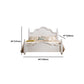 84.65 inch Wide Victorian Bed Frame Solid Wood Bed with Headboard