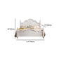 84.65 inch Wide Victorian Bed Frame Solid Wood Bed with Headboard
