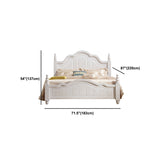 84.65 inch Wide Victorian Bed Frame Solid Wood Bed with Headboard