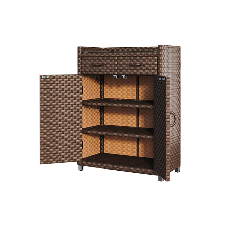 Modern Storage Cabinet Wicker&Rattan Side Cabinet With Doors Clearhalo 'Cabinets & Chests' 'cabinets_chests' 'furn' 'furn_cabinets_chests' 'Furniture' 'Living Room Furniture' 6083802