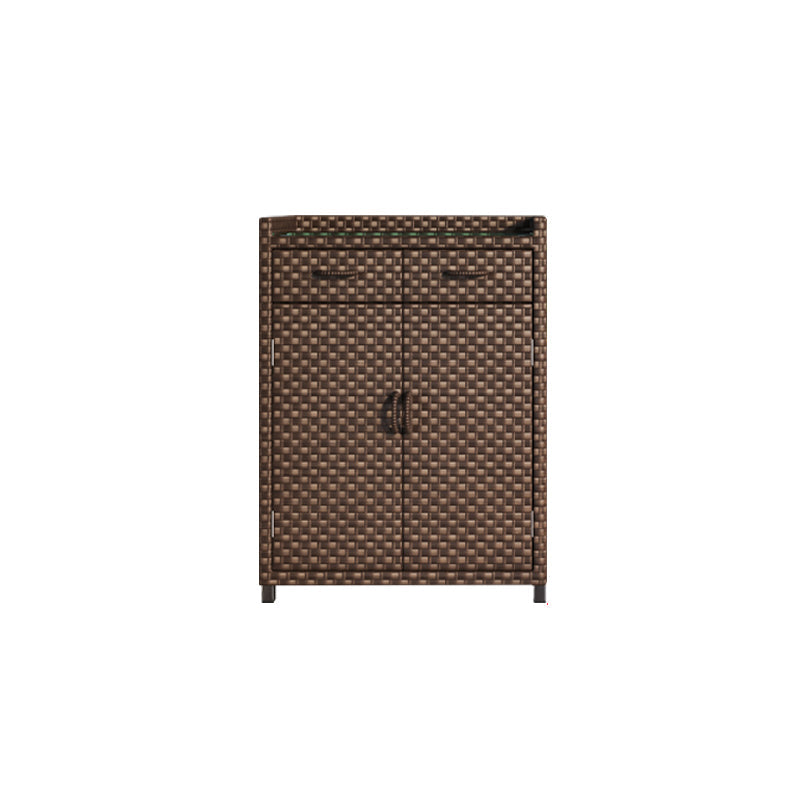 Modern Storage Cabinet Wicker&Rattan Side Cabinet With Doors Clearhalo 'Cabinets & Chests' 'cabinets_chests' 'furn' 'furn_cabinets_chests' 'Furniture' 'Living Room Furniture' 6083808