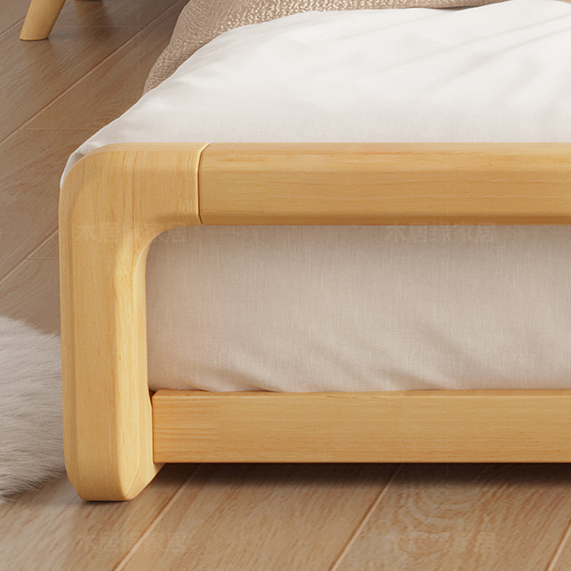 84.65 inch Wide Tropical Bed Frame Rubberwood Bed with Headboard Clearhalo 'Bedroom Furniture' 'Beds' 'furn' 'furn_beds' 'Furniture' 6083841