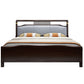 84.65 inch Wide Mid-century Bed Frame Rubberwood Bed with Upholstered Headboard Clearhalo 'Bedroom Furniture' 'Beds' 'furn' 'furn_beds' 'Furniture' 6083872
