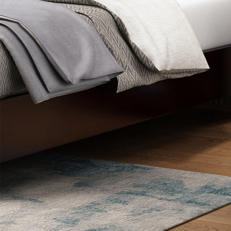 84.65 inch Wide Mid-century Bed Frame Rubberwood Bed with Upholstered Headboard Clearhalo 'Bedroom Furniture' 'Beds' 'furn' 'furn_beds' 'Furniture' 6083876