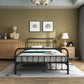 Industrial Iron Bed with Rectangle Headboard and Metal Legs in Black California King Clearhalo 'Bedroom Furniture' 'Beds' 'furn' 'furn_beds' 'Furniture' 6083920