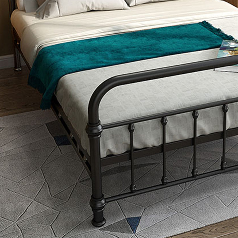 Industrial Iron Bed with Rectangle Headboard and Metal Legs in Black Clearhalo 'Bedroom Furniture' 'Beds' 'furn' 'furn_beds' 'Furniture' 6083926