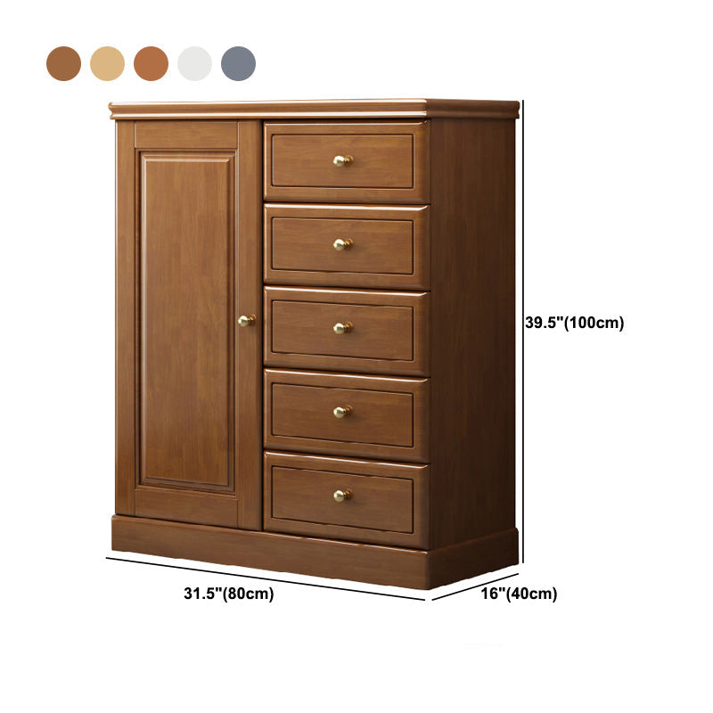 Armoire à accent de 15,74 "de large armoire latérale en caoutchouc avec 1 portes et 5 tiroirs