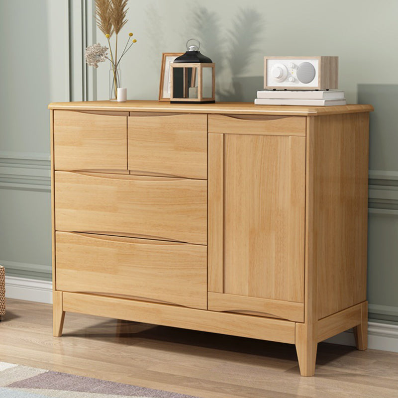 Coffre moderne de 16,53 "de large avec 1/2 portes coffre brun en caoutchouc avec 4 tiroirs