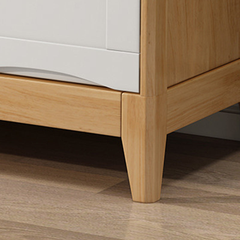 Coffre moderne de 16,53 "de large avec 1/2 portes coffre brun en caoutchouc avec 4 tiroirs