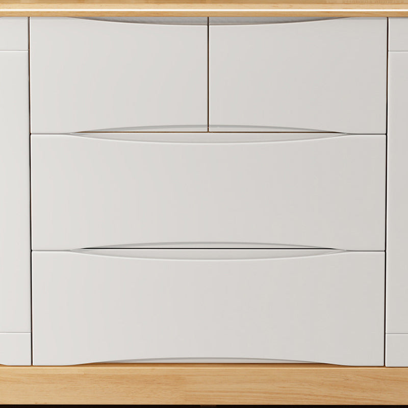 Coffre moderne de 16,53 "de large avec 1/2 portes coffre brun en caoutchouc avec 4 tiroirs