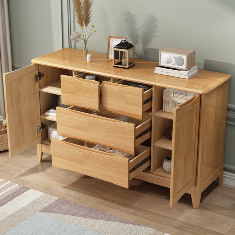 Coffre moderne de 16,53 "de large avec 1/2 portes coffre brun en caoutchouc avec 4 tiroirs