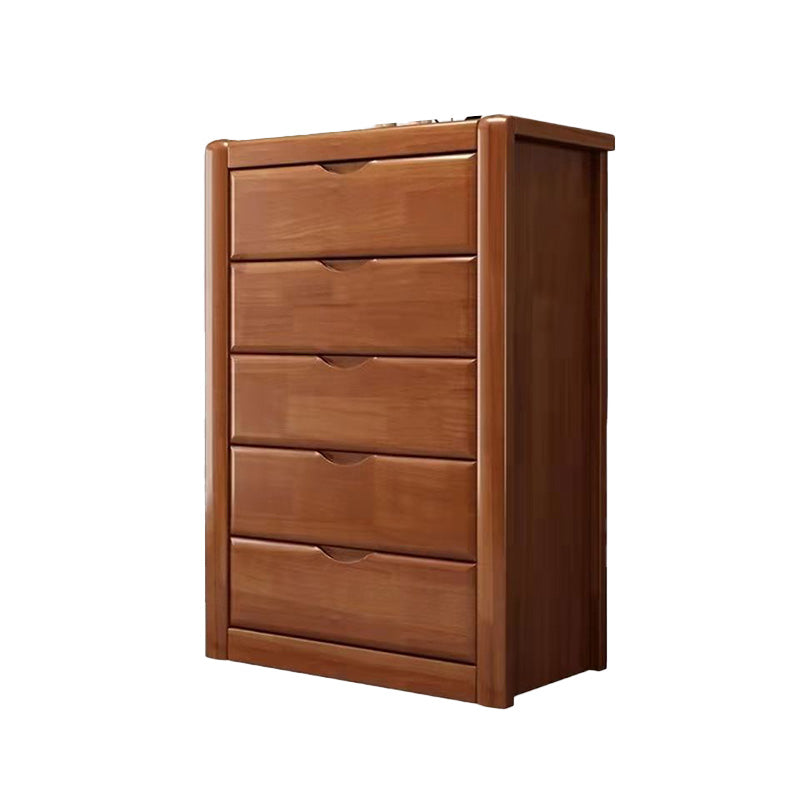 Modern 15,74 "Wide Accent Chest Brown Rubberwood -borst met laden