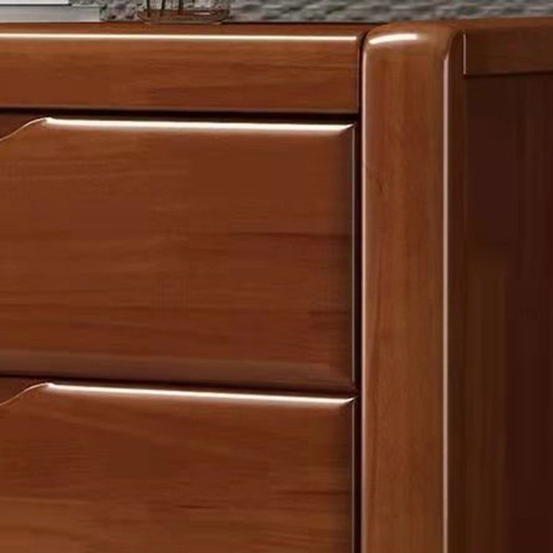 Modern 15,74 "Wide Accent Chest Brown Rubberwood -borst met laden
