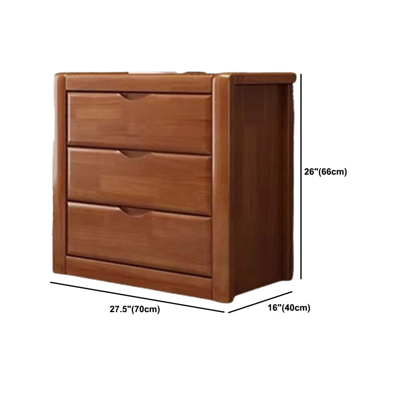 Modern 15,74 "Wide Accent Chest Brown Rubberwood -borst met laden