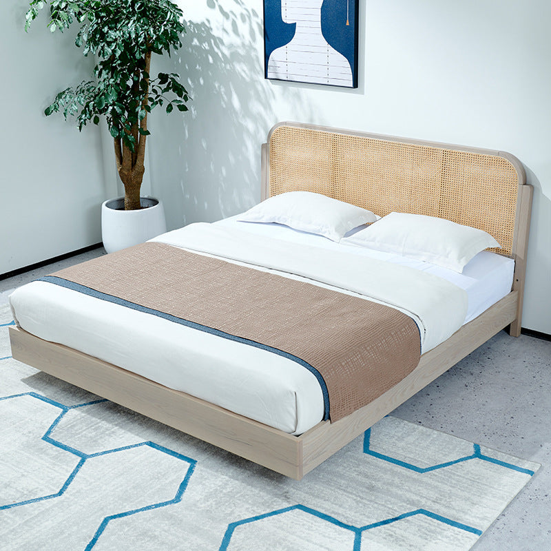 Rattan Bed in Light Brone Oak Tropical Rattan Style with Headboard
