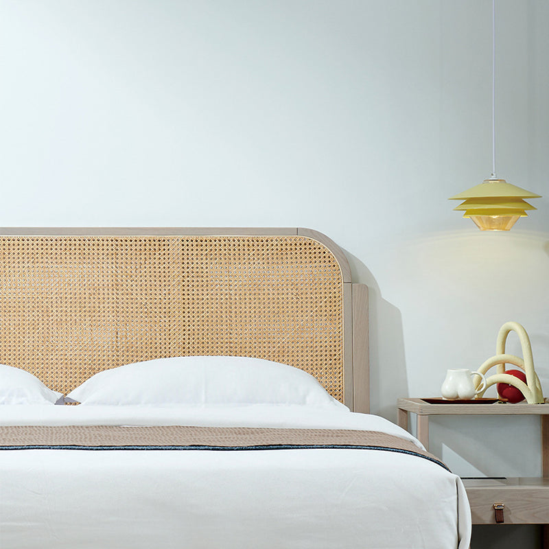 Rattan Bed in Light Brone Oak Tropical Rattan Style with Headboard