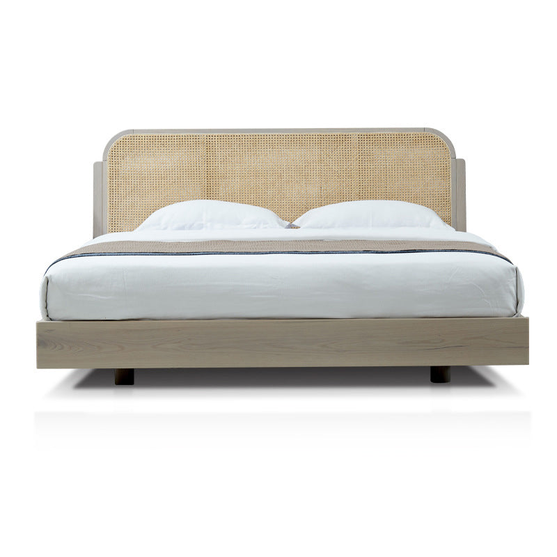 Rattan Bed in Light Brone Oak Tropical Rattan Style with Headboard