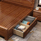 Walnut Wood Bed 85.43" Long 43.30" High Bed with Low Profile